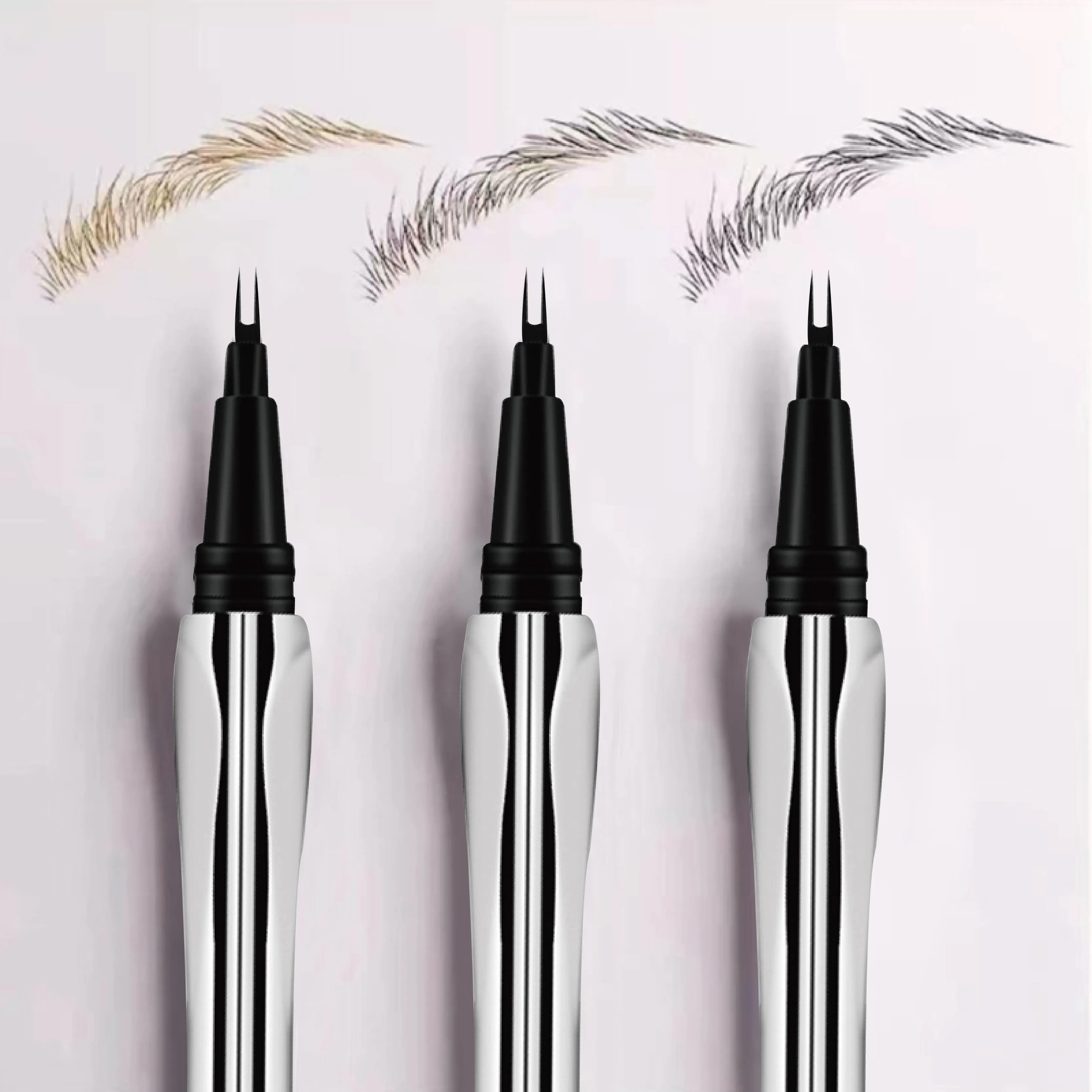 microblading eyebrow fork pen skinny natural eyebrow pen private label custom eyebrow eyeliner pencil liquid micro brow pencil