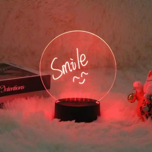 Base de Luz Nocturna de 16 Colores con Tablero de Escritura Borrable, Luz Nocturna Creativa, Tablero de Escritura Acrílico con Mensaje LED RGB - Product Image 1