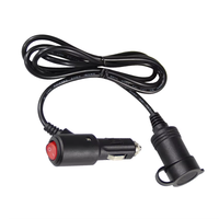 Cable de Extensión con Interruptor de Encendido/Apagado y Monitoreo de Voltaje, Clasificación de 10A, Conector Macho y Hembra para Encendedor de Cigarrillos de Automóvil, para Uso Industrial
