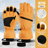 Gants chauds d'hiver pour écran tactile, imperméables et coupe-vent, gants de randonnée d'hiver pour hommes et femmes à cinq doigts