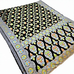 Sari de Seda Chiffon Pura Teñido a Mano con Pincel, Multicolor, Banarasi, Pintado a Mano, para Bodas Tradicionales, Fiesta, Ropa Étnica de Lujo - Product Image 1