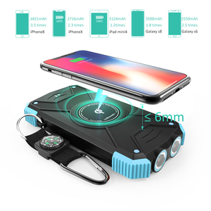 แบตสำรองพลังงานแสงอาทิตย์คุณภาพสูง กันน้ำ ความจุ 10000mAh รองรับ PD20W ชาร์จไร้สายผ่านพอร์ต Type-C ได้รับการรับรองมาตรฐาน CE พร้อมไฟฉาย LED คู่ สำหรับกรณีฉุกเฉิน - Product Image 4