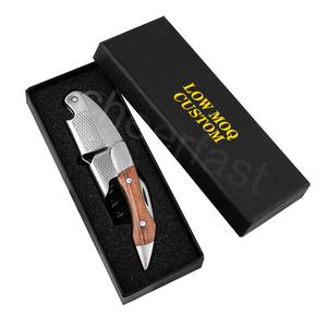 Ouvre-bouteille multifonction tout-en-un avec support de <span class=keywords><strong>tire</strong></span>-<span class=keywords><strong>bouchon</strong></span> à vin à double tête en acier et en bois de rose naturel avec logo personnalisable - Product Image 6