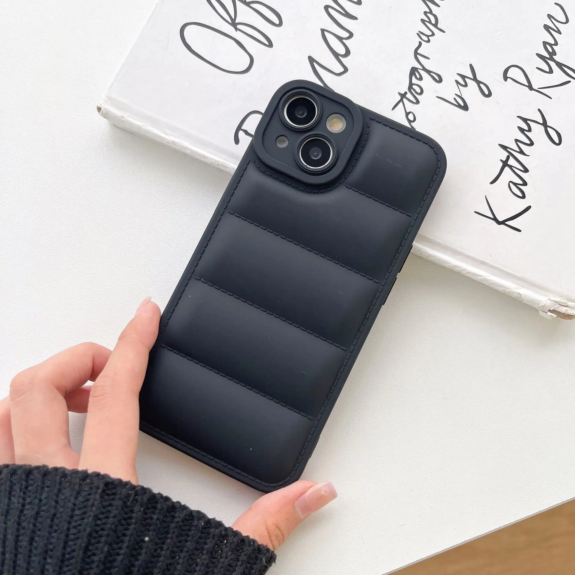 3D Cotton TPU Down Jacket Puffer Phone Case For iPhone 14 13 Shock Proof Protect Phone Cases