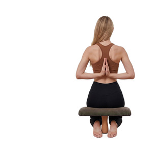 Taburete de Meditación de Una Sola Pata, Madera Maciza, Cojín, Silla de Yoga y Fitness, Asiento de Meditación para el Hogar, Almohadilla Gruesa de Algodón, Cómodo para Estar Sentado por Tiempo Prolongado - Product Image 1