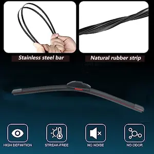 Strip Car Wiper Melhor Mudar Substituição Instalando Windshield Wiper Blade Fábrica Fabricação Double Rubber Car Acessórios