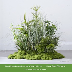 Plantes vertes artificielles pour aménagement paysager, fausse mousse, arrangements floraux de mariage, combinaison décorative, herbe artificielle de luxe pour intérieur - Product Image 2