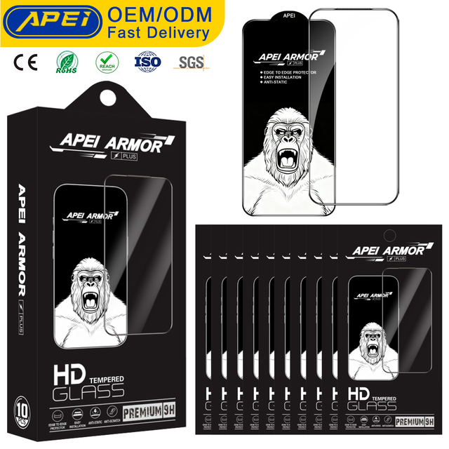 10 in 1 9H Anti-scratch Tempered Glass Anti-fingerprint Screen Protector for iPhone 17 16 Pro Max 15 14 13 12 11 Xr Xs Max 6 7 8