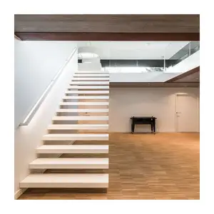 الآس الدرج زجاج حديث حديدي غير مرئية صندوق خشبي تكلفة خطوة العائمة الدرج