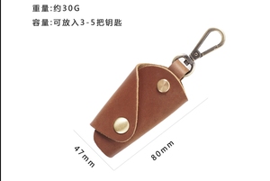 Portachiavi in pelle con logo personalizzato Organizer portafoglio portachiavi per auto da uomo anello tascabile portachiavi per auto copri cavallo pazzo regalo fatto a mano - Product Image 2