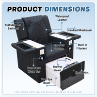 Fauteuil de pédicure électrique noir pour salon de beauté, avec fonction massage du dos et des genoux, idéal pour station de pédicure