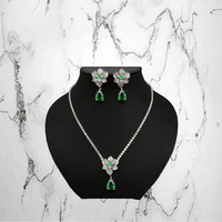 Parure de bijoux de luxe pour mariage, motif rose, imitation rhodium, zircon, collier et boucles d'oreilles, taille brillant, style romantique, pour femme