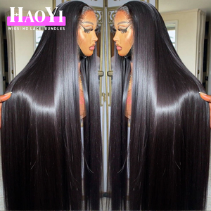 Pelucas de Cabello Humano con Encaje HD, Densidad 250, Pelucas de Cabello Humano de 30 Pulgadas de Largo, Pelucas con Frente de Encaje, Cabello Humano Chino Virgen Liso, Sin Pegamento - Product Image 2