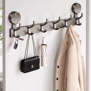 Ganchos de pared con ventosa rectangulares minimalistas, autoadhesivos, para colgar ropa en la cocina, el baño o la entrada. - Product Image 1