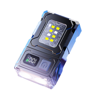 Lámpara de Trabajo Portátil con Rotación de 180 Grados, Luz LED COB, Advertencia Roja y Azul, Recargable por USB, Linterna Táctica