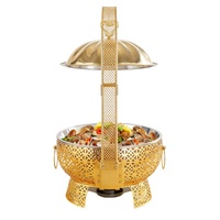 Chauffe-Plat Buffet Professionnel en Acier Inoxydable pour Hôtels et Mariages, Chauffe-Plat Doré 8L pour Buffet