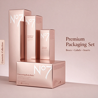 Boîte pliante personnalisée pour emballage cosmétique, avec étiquette autocollante imprimée, finition mate, pour différents contenants de soins de la peau