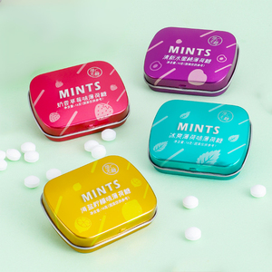 Tùy chỉnh nhai kẹo cao su bao bì vuông tins mini Pill kẹo kim loại hộp bản lề nắp nhỏ bạc hà <span class=keywords><strong>tin</strong></span> trường hợp với nhựa CR cap chèn - Product Image 3