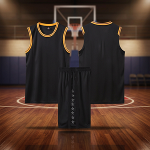 cotton Polyester Custom Sleeveless Basketball Top Jersey with Shorts Set Heat-Transfer Printed Logo Anti-Bacterial <b>Men</b> Women Ad - Product Image 2