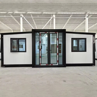 Maison conteneur extensible à double aile de 40 pieds, préfabriquée, pliable, modulaire, abri temporaire pour la reconstruction post-guerre