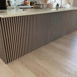 Beien <span class=keywords><strong>60x60</strong></span> bon prix 2400mm * 600mm <span class=keywords><strong>planche</strong></span> à grain de <span class=keywords><strong>bois</strong></span> bureau Mdf Polyester Studio lamelle en <span class=keywords><strong>bois</strong></span> décor panneaux acoustiques intérieurs - Product Image 3