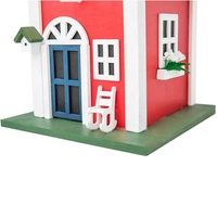 Nichoir à oiseaux coloré suspendu, jardin, maisons de campagne, nichoir à oiseaux, condo en bois rouge