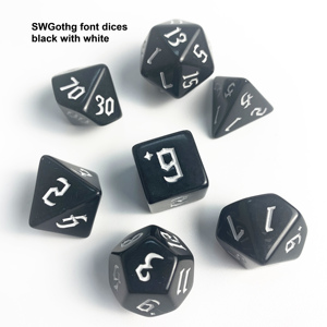 RTS New Font Black <strong>Dices</strong> DND Polyhedral Colored Multi <strong>Colors</strong> Custom 7PCS Per <strong>Set</strong> Plastic <strong>Dices</strong> <strong>Set</strong> - Product Image 3