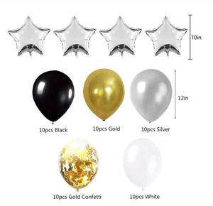 Kit Decorazioni per Feste di Compleanno Palloncini con Coriandoli e Pompon di Carta Nero Oro per 18°, 21°, 30°, 40° Compleanno - Product Image 4