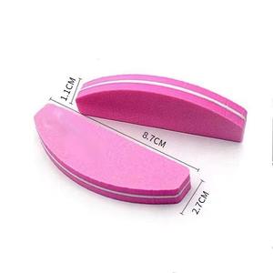 Toptan çift taraflı yarım ay Mini tırnak törpüsü Set içerir pembe sarı mavi mor sünger tampon Salon kullanımı yıkanabilir güzellik - Product Image 2