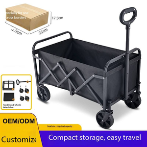 Troli Lipat Dorong Tangan untuk Rumah Tangga, Ukuran Kecil, Desain Tiga Palang, Warna Hitam [5-inci Dapat Dilepas], Cocok untuk Kebun, Luar Ruangan, dan Berkemah - Product Image 5