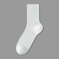 7393 Chaussettes mi-mollet pour hommes, fines, en maille respirante, ultra-fines, longues, pour l'été