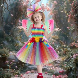 Robes de princesse féeriques HP pour filles, costumes de fête d'anniversaire pastel, ailes de papillon pour enfants, ensemble de déguisements, tenue de tutu d'Halloween - Product Image 3
