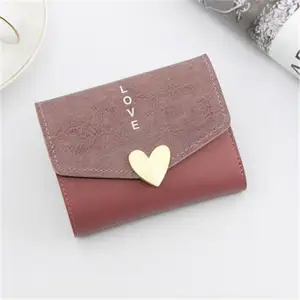 New Korean version women's wallet three fold wallet women's card purses student Coin wallet Credit Card Holder 267 1