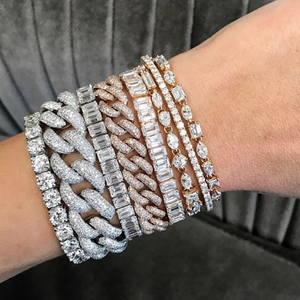 कस्टम जिया इजी प्रमाणित प्रयोगशाला हीरा टेनिस ब्रेसलेट चेन 10k 14k 18k hft cvd महिलाओं के लिए - Product Image 2