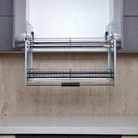 Cesta organizadora para pratos, cesta de aço inoxidável para pratos, organizador e elevador