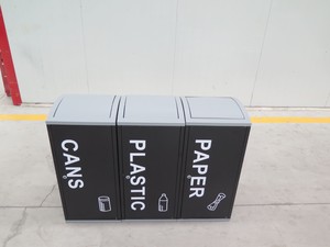 Roadside Commercial Ashtray 3 in 1 Stainless Steel <strong>Waste</strong> and Recycling Bin Trash Can Garbage Litter Bin Park Advertise - Product Image 3
