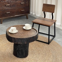 Table basse en bois massif de style Wabi Sabi, design moderne pour salon et balcon, meubles de maison décoratifs
