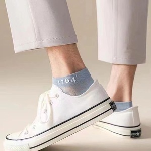 Men's Breathable Mesh Ankle Socks Solid Color Thin Cotton Sweat Absorbent Low Cut Summer Socks 10 Pairs Pack - Product Image 3