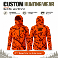 Sweat à capuche de chasse camouflage personnalisé pour homme UPF 50+ avec masque intégré, léger, séchage rapide, respirant, vêtements de chasse au cerf, camouflage orange