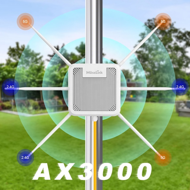 Factory Direct Sale AX3000 6 Antennas Outdoor Access Point Waterproof Mesh WiFi Range Extender Long Range AP Outdoor WiFi 6