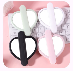 Miroir de poche personnalisé avec logo, simple face, grand format, en forme de cœur noir, miroir cosmétique féminin personnalisé - Product Image 4