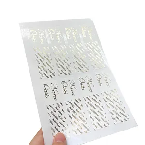 Custom Product Information Opaque Square Hot Stamping White Box Sealing Sticker