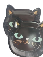 Assiettes en papier jetables haut de gamme dans des conceptions de cerf de lapin de chat fantaisie matière première pour la vente en gros de restaurant d'hôtel de fête à la maison