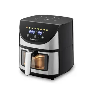 Hot Air Fryer 7L 1700W Stainless Steel Electric Air Fryer Cook without Oil Air Frier Digital With Window Airfryers