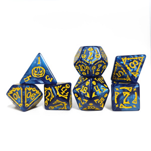 Bán Hot Halloween màu xanh acrylic nhựa vui chơi giải trí <span class=keywords><strong>Dice</strong></span> Set với góc tròn cho D & D RPG Trò chơi hội đồng quản trị - Product Image 2