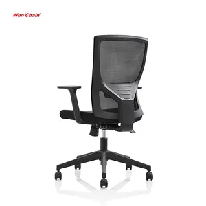 Yeni tasarım fabrika mobilya midback döner siyah renk örgü döner bilgisayar büro sandalyeleri modern tekerlekler ile masaları için