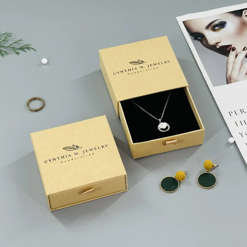 Раздвижные подарочные коробки, серьги-кольца Joyas, индивидуальные бумажные коробки для украшений, упаковка для пользовательского логотипа