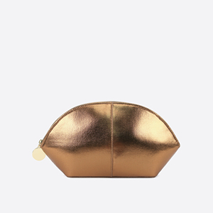 Luxury Rose Gold Foil Cosmetic Pouch with Gold-Tone Zipper for Travel Storage and Daily <b>Make</b> <b>up</b> Beauty Storage - Product Image 4