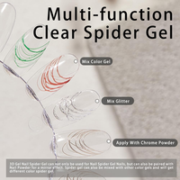OEM ODM Gel transparent 3D effet araignée élastique pour nail art, application au pinceau, compatible avec la poudre chromée pour la sculpture de lignes