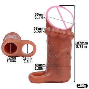 Mittelgroße Penis penetration Ärmel einführbares Kondom für Männer Erwachsene Fabrik preis Sexspielzeug - Product Image 2